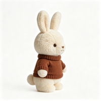 Peluche Lapin Esthétique avec Pull Tricoté, Doux et Moelleux, Compagnon Réconfortant, Jouet Animal en Peluche