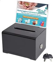 Hochwertige Acryl-ähnliche Spenden- und Vorschlagsbox mit Schloss - Sichere und Zuverlässige Ziehungsbox - Ideal für Visitenkarten