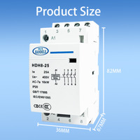 Contactor Modular de CA 25A 2NO2NC 4 Contactos 400V Voltaje de Funcionamiento 220/240V Voltaje de Control