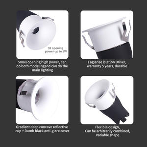 Mini Foco LED Empotrable de Techo de 3w 5w 7w 10w, Luz de Techo Tubular con Micro Orificios, Antideslumbrante - Product Image 3