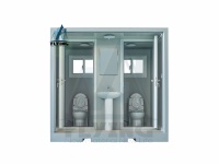 Unité de toilettes préfabriquée moderne modulaire WC public mobile portable étanche ignifuge pour extérieur, zone touristique, municipal