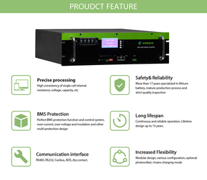 Giá Máy Chủ 10kw Lithium Ion Hệ Thống Dự Phòng Pin Năng Lượng Mặt Trời 48V Lifepo4 200ah Pin - Product Image 3