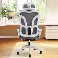 Chaise de bureau ergonomique minimaliste moderne pivotante avec support lombaire, dossier en maille réglable en hauteur pour la maison, les conférences, l'hôtel, l'école