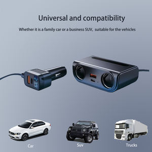 Oruç 6-in-1 araba şarjı adaptörü ile çift sigara çakmaklar <span class=keywords><strong>2</strong></span> USB-A & <span class=keywords><strong>2</strong></span> USB-C portları birden fazla cihaz için LED voltaj göstergesi - Product Image 5