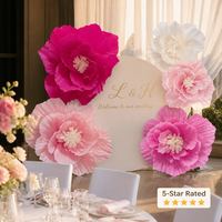 Grande fleur en papier faite à la main personnalisable avec plusieurs couleurs pour la vitrine de magasin et la décoration de fête, fleur en papier artificielle géante