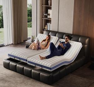 <span class=keywords><strong>Letto</strong></span> Matrimoniale Smart con Doppio Motore, Rivestimento in Pelle di Prima Qualità, Testiera Regolabile, Movimento Zero, Controllo App e Telecomando, Design Contemporaneo Minimalista - Product Image 3