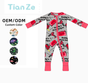 Toptan hazır gemi bambu örme bebek pijama sonbahar gizem kutuları rastgele baskılar ve fermuarlar ile - Product Image 6