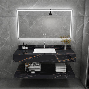 <span class=keywords><strong>Mobile</strong></span> da <span class=keywords><strong>Bagno</strong></span> a 2 Ripiani con Lavabo, Lavandino in Ceramica Bianca e Set Vanity Impermeabile per <span class=keywords><strong>Bagno</strong></span> - Product Image 2