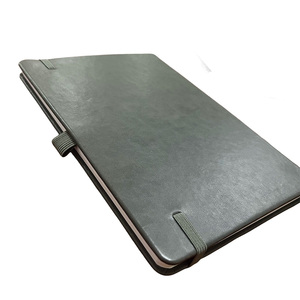 Carnet fin en PU mat avec logo personnalisé en relief, cadeau client, avec boucle pour stylo - Product Image 2