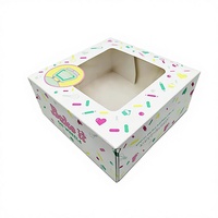 Boîte à gâteau carrée haute en carton recyclé avec impression invisible sur carton ivoire