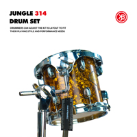 JBK Professional 3-Piece Percussion Instrument Set for Beginners Golden Broken Flower Design Jungle Drum Bass Tom-Tom Musical