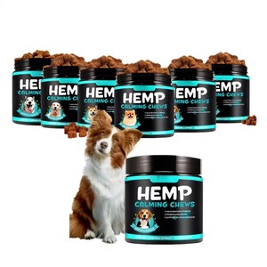 Individuelles Logo 110 Weiche Kauknochen für Hunde Beruhigende Snacks mit Hühnchengeschmack Hanf-Nahrungsergänzungsmittel gegen Angstzustände und Stress Haustier-Gesundheitspflege - Product Image 1