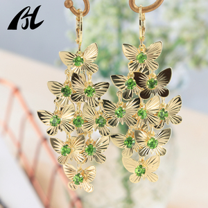 أقراط هاواي المصنوعة يدويًا مطلية بالذهب ، طوق أذن بشراشيب طويل مع فراشة نسائية ، أقراط متدلية أنيقة مشهورة للنساء - Product Image 4