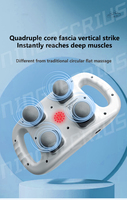 NINGDECRIUS 4 Head Cordless Fascia Massage Gun Kontrol Waktu Bahan ABS Getaran Jaringan Dalam Pemijat Tubuh Baterai 1300mAh