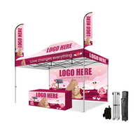 Tente pliante publicitaire 3x4,5m en polyester résistant à l'eau avec logo personnalisé, installation facile, pour événements extérieurs