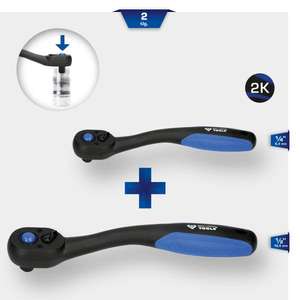 BRILLIANT TOOLS - BT023002 Juego de carraca reversible 1/4 '', 1/2'' (2 uds.) -TRINQUILLOS EAN 4042146777770 1/2" - Product Image 2