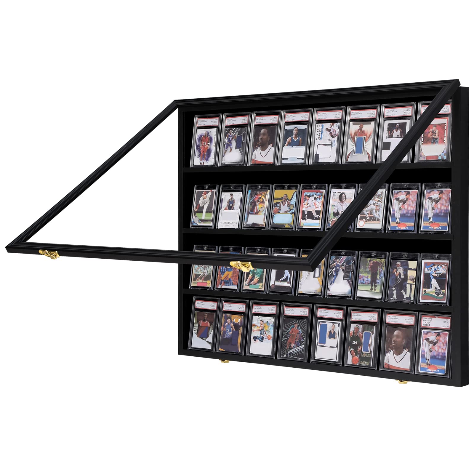 Sports Card Display Case - Elegant 31*24" Black Cabinet