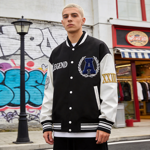 Giacche Varsity da <span class=keywords><strong>Uomo</strong></span> Economiche e Alla Moda con Patch Personalizzate, Stile Classico, Elegante e Moderno - Product Image 1