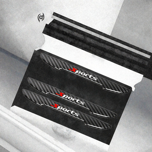 4 pegatinas de fibra de carbono para manijas de puerta, protector anticolisión 3D, impermeables y reutilizables para coche - Product Image 3