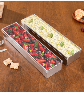 Moule rectangulaire élégant en acier inoxydable pour Tiramisu avec design fixe pour des bords nettes sur les tranches de gâteau <span class=keywords><strong>au</strong></span> <span class=keywords><strong>fromage</strong></span> - Product Image 1