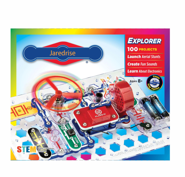 100 Electronics Exploration Kit, Over 100 Projects, Full Color Project Manual, STEM Educational Toy for Kids