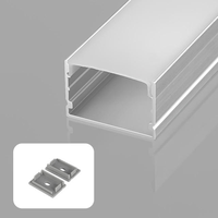 Profils en aluminium LED série 6000, 30 mm de large, 20 mm de profondeur, cadre en forme de U avec couvercle laiteux, profil LED en forme de U