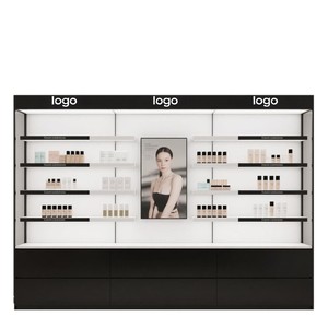 Vetrina Espositiva per Cosmetici di Alta Qualità Personalizzata per Saloni di Bellezza e Negozi Commerciali, Espositore per Trucchi e Prodotti Skincare Nero/Bianco - Product Image 5