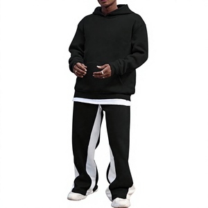 Men's Winter Breathable Streetwear Hoodie Sweatpants <b>Set</b> | Custom Logo Front Digital Printing OEM Service Plus Size 400g Fleece - Product Image 3