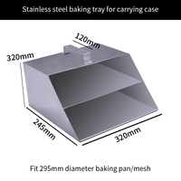 Plaque de barbecue portable à double couche en acier inoxydable avec filet 295mm Plateau de barbecue avec boîte de transport de rangement