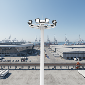 Système d'éclairage de mât haut LECUSO 16M 18M 20M à LED solaire, galvanisé à chaud, durée de vie de plus de 20 ans pour usage public - Product Image 1