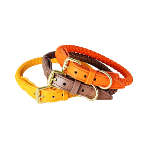 Conjunto de Collar y Correa para Perro o Gato de Cuero Suave, Simple, Clásico, Elegante, Resistente, Trenzado, Impermeable, con Hebilla Dorada, para Perros Grandes, Medianos y Pequeños - Product Image 5