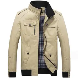 Venta al por mayor de chaqueta de los hombres Casual Cargo chaqueta al aire libre Casual Stand Collar personalizado hombres de moda Streetwear chaquetas