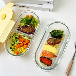 Contenants de stockage alimentaire en verre hermétiques au design unique avec couvercles, adaptés au <span class=keywords><strong>congélateur</strong></span> et au four, compatibles micro-ondes, transparents comme du cristal, réutilisables et hermétiques - Product Image 6