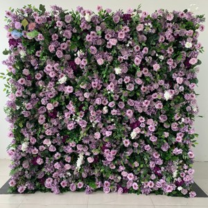 Panel de Pared Floral Rosa de 8 pies x 8 pies para Decoración de Bodas, Panel de Pared de Flores Artificiales de Seda Enrollable en 3D para Fiestas y Eventos - Product Image 4
