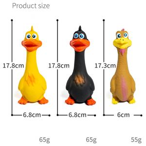 US LOCAL STOCK Hiphoppet 3 Stück Hot Sale Latex Screaming Chicken <span class=keywords><strong>Toys</strong></span> Umwelt freundliches TPR <span class=keywords><strong>Pet</strong></span> <span class=keywords><strong>Squeaky</strong></span> Dog Interaktives Spiel Kau spielzeug - Product Image 4