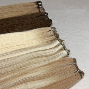 Extensiones de Cabello Humano Remy Europeo Liso Sedoso Balayage de Doble Trama, Cabello Virgen Eslavo Crudo al por Mayor de Fábrica - Product Image 5