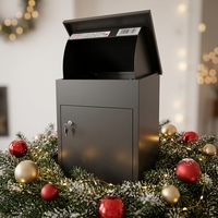 Boîte de dépôt de colis en métal intelligente avec 2 serrures à clé pour une livraison sécurisée de colis et de courrier, durable, étanche, 60x45x10cm, design décoratif