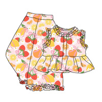 Nouvel arrivage : Ensemble haut sans manches en dentelle à boutons et pantalon large tendance pour bébés filles
