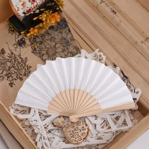 Abanico de Mano Plegable de Madera Ecológico con Logotipo Personalizado para Bodas, Abanicos de Tela - Product Image 1