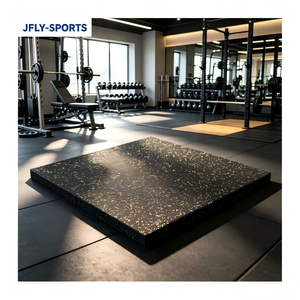 Dalles de sol en caoutchouc emboîtables de qualité commerciale pour salle de sport, antidérapantes, amortissantes, en EPDM moucheté, tapis durable pour fitness - Product Image 1