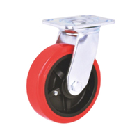 Roues Industrielles à Roulettes les Plus Vendues avec Noyau en PP, Roulement à Billes, Matériau PU+PP, Frein Pivotant, Protections Filetées, Haute Qualité