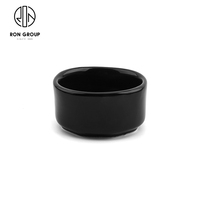 Vaisselle de Style japonais Unique pour Restaurant, bol à Sauce en céramique noir mat pour soupe de riz Ramekin, vente en gros