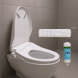 Asiento de Inodoro Inteligente con Bidé, Alargado, Calefactado, Temperatura y Presión del Agua Ajustables, Control Remoto, Diseño Moderno - Product Image 2