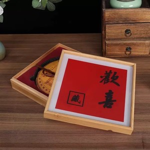 Bamboo and wood cultural and creative tea cake wooden <b>box</b> Fuding white tea gift <b>box</b> for elders <b>empty</b> <b>box</b> Chinese retro Pu'er - Product Image 2