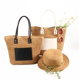 New Design Summer Products Women Ladies Large Capacity Tote Straw Bag Handbag Straw Tote Bag For Woman