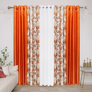 Set di Tende per Casa Scontate in Offerta, Tende in Finta Seta Tinta Unita, Tende Trasparenti con Stampa Floreale - Product Image 5