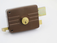 Serrure de porte à pêne dormant encastrée à double verrou, avec cylindre en laiton et loquet de nuit, pour porte d'entrée
