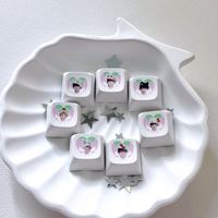 Custom Switch Keyboard Keycaps Diy Fidget Button Keychain Blank Cute Anime Printed Logo Keycaps Mechanical Keyboard Cap Keychain