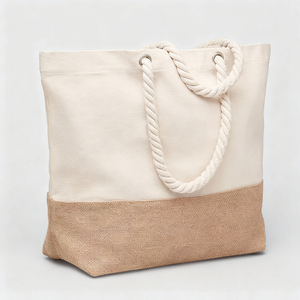 Custom Logo <strong>Printed</strong> Personalised Oversize White Canvas Beach <strong>Tote</strong> <strong>Bag</strong> Natural Color Rope Handle Large Beach <strong>Tote</strong> <strong>Bag</strong> - Product Image 4