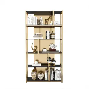 Home library steel bookshelf floor-to-ceiling shelving Children's bookcase picture shelf living room simple iron art storage